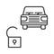 Opened Car vector Carsharing concept outline icon