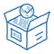 Opened Carton Box Approved Element doodle icon hand drawn illustration