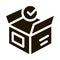 Opened Carton Box Approved Element glyph icon