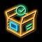 Opened Carton Box Approved Element neon glow icon illustration