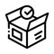 Opened Carton Box Approved Element Vector Icon