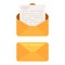 Opened and closed envelope