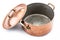 Opened copper pan and cover near it