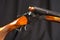 Opened double-barreled hunting gun