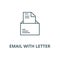 Opened email with letter vector line icon, linear concept, outline sign, symbol