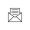 Opened envelope with letter outline icon