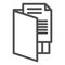 Opened folder line icon. Files archive, storage and document symbol, outline style pictogram on white background