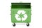Opened green garbage container, 3D
