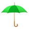 Opened green umbrella