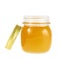 Opened honey jar isolated