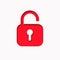 Opened lock. Unlock icon for website. Paper cut style padlock icon with shadow. Security concept. Vector illustration