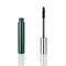 Opened mascara tube and brush white background mirror reflection isolated closeup, eye mascara container, eyelash applicator stick