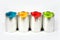 Opened paint buckets colors