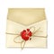 Opened paper envelope with letter realistic vector