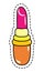 Opened pink lip gloss tube cartoon patch illustration, lipstick, pomade paints lips does makeup