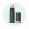 Opened pink lipstick illustration isolated on blue background.