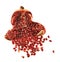 Opened pomegranate fruit isolated