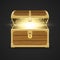 Opened realistic wooden chest