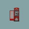 Opened red vintage London telephone box vector illustration