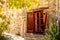 Opened Rural Wooden Window. Kato Lefkara village. Larnaca District, Cyprus