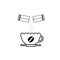 Opened Sachet Icon or Container Sign with Sugar or Creamer
