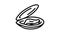 opened shell mussel line icon animation