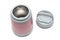 An opened small pink body vacuum flask top view