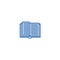 Opened textbook line icon concept. Opened textbook flat  vector symbol, sign, outline illustration.