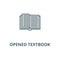 Opened textbook vector line icon, linear concept, outline sign, symbol