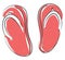 Opened toe unisex indoor slippers/Carpet slippers/Bedroom slippers, vector or color illustration