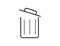 Opened trash bin icon for garbage and rubbish. Isolated illustration of recycle dustbin in flat. Wastebasket on transparent
