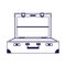 Opened travel suitcase icon, flat design
