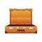 Opened travel suitcase icon, flat design