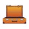 Opened travel suitcase icon, flat design