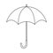 Opened umbrella. Black and white vector icon. Template for coloring and design isolated.