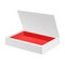 Opened White Red Cardboard Package Box. Gift Candy. On White Background Isolated. Ready For Your Design.