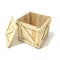 Opened wooden crate. Side view. 3D render