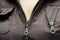 Opened zipper on woman shirt show skin