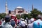 Opening of the Hagia Sophia church / museum as a mosque and the first `Friday` pray. Enthusiastic crowd after Friday prayer