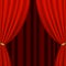 Opening stage curtains. Concert, show, performance, standup show. Vector illustration.