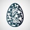 Openwork Easter egg with leaves. Laser cutting template.