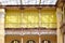 Openwork lattice of the balcony of the interior of the post office in Petersburg on a Sunny day