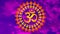 Openwork mandala with an aum / om / ohm sign against the sky in a blue and purple tonality. Video.