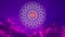 Openwork mandala with an aum / om / ohm sign against the sky in a blue and purple tonality. Video