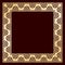 Openwork square golden frame with celtic motif.