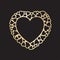 Openwork valentine card with small hearts. Laser cutting vector template.