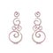 Openwork white gold earrings with diamonds and pink sapphires