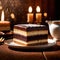 Opera Cake , traditional popular sweet dessert cake