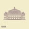 Opera Garnier Paris France. Flat vector icon