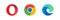 Opera, Google Chrome, Microsoft Edge - popular internet browsers. Kyiv, Ukraine - November 8, 2020